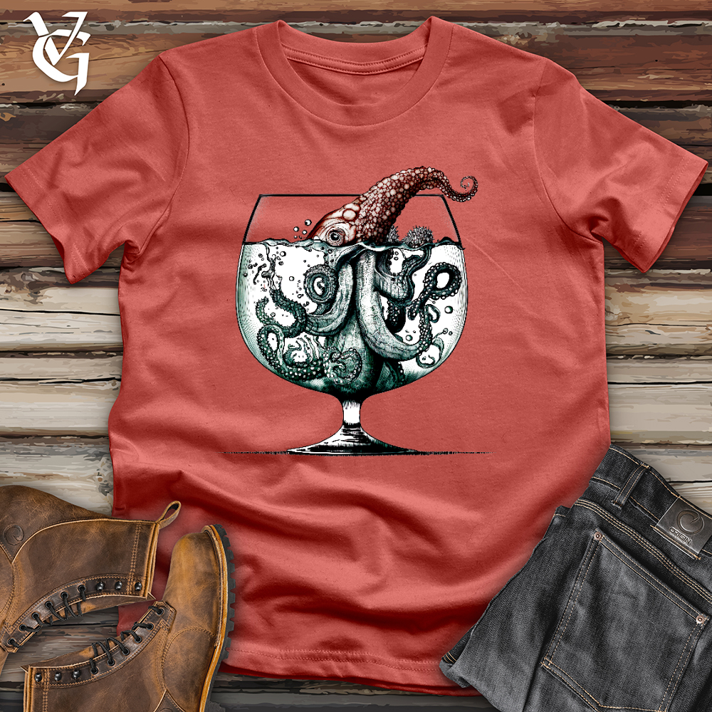 Viking Goods Over Indulging Octopus Cotton Tee Rust / L