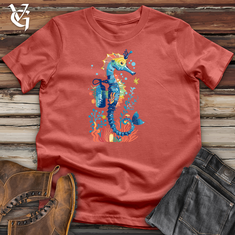 Viking Goods Seahorse Dive Master Cotton Tee Rust / L