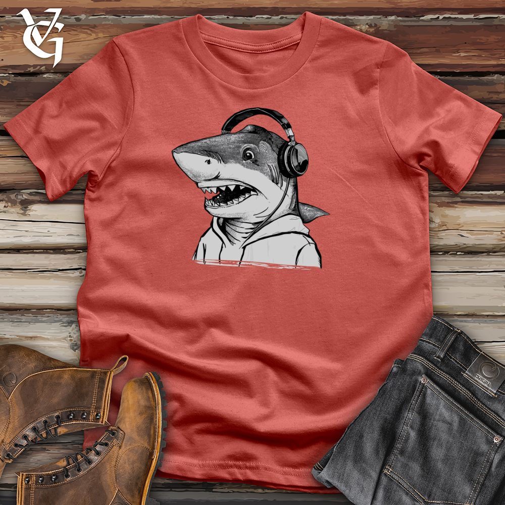 Viking Goods Shark Headphone Beats Cotton Tee Rust / L
