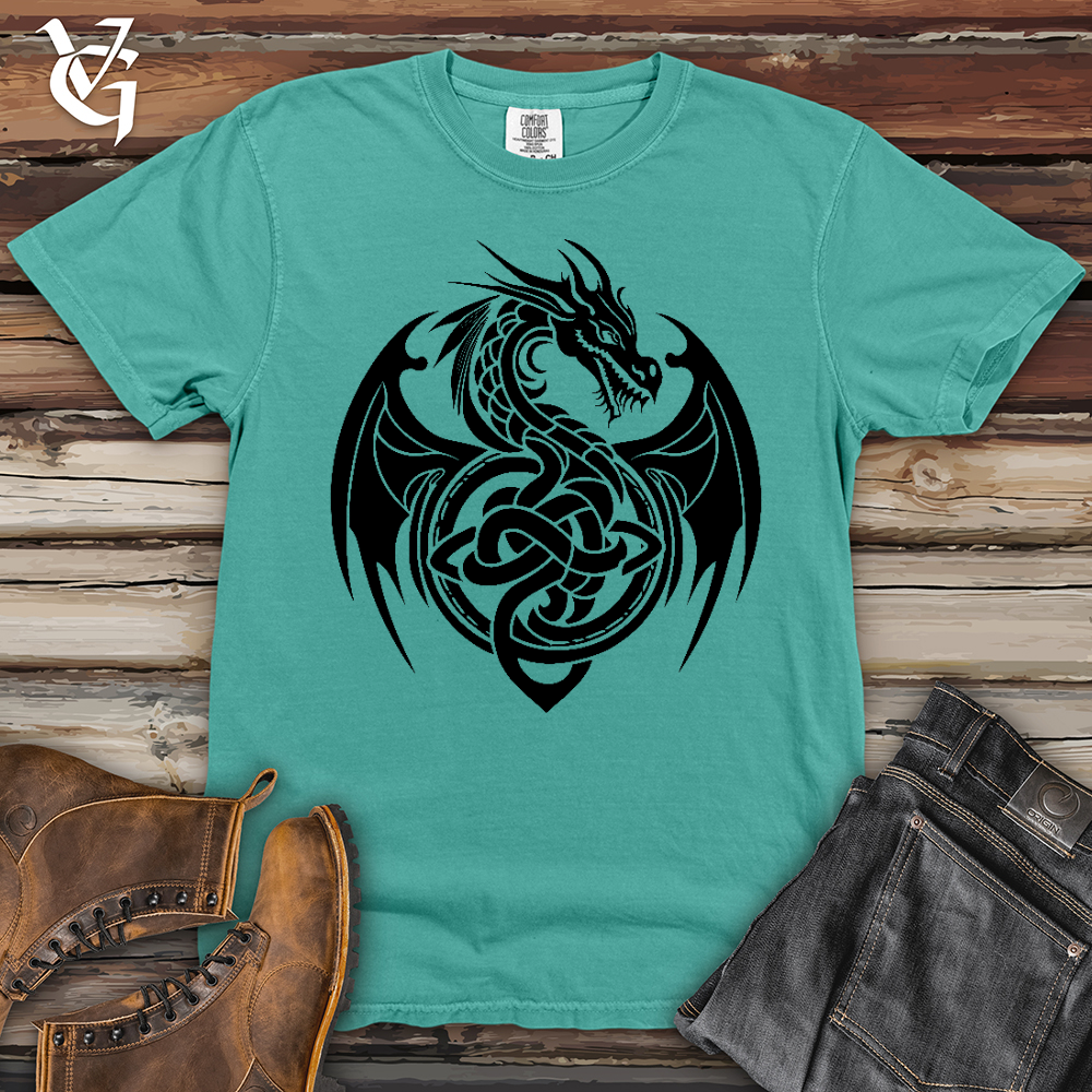 Viking Goods Celtic Rust Dragon Heavy Cotton Comfort Colors Tee Seafoam / L