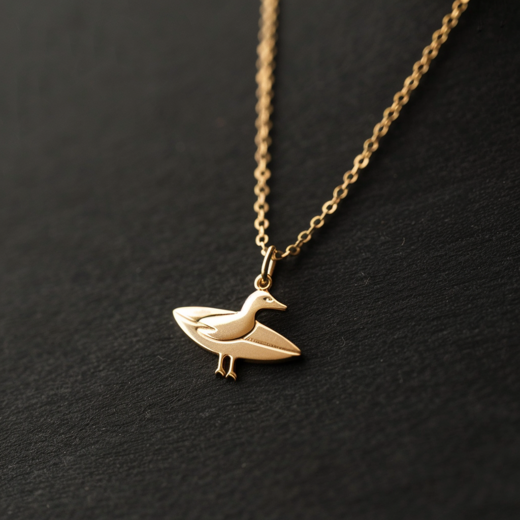 Viking Goods Seagull Surfer Gold Necklace