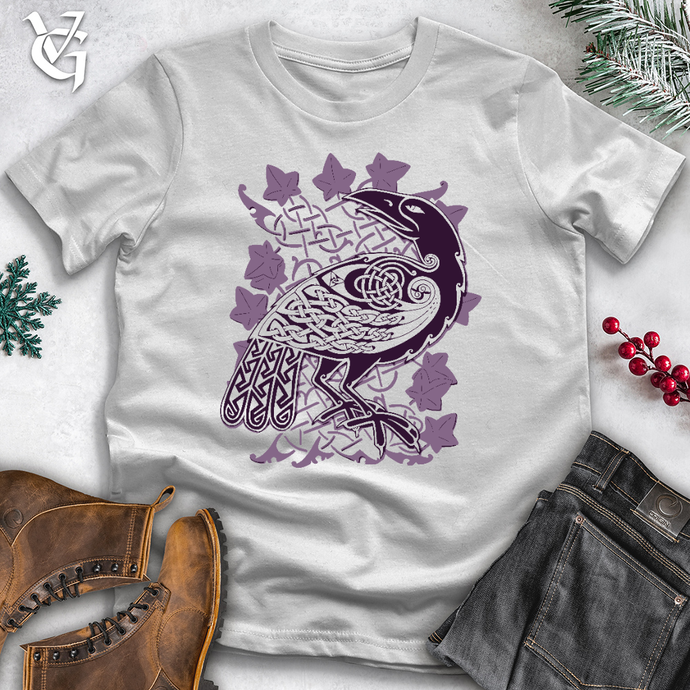 Viking Goods Celtic Raven Cotton Tee Solid Athletic Grey / L