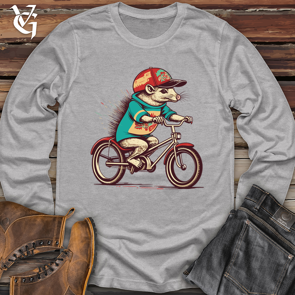 Viking Goods Armadillo Retro Bike Ride Fiesta Softstyle Long Sleeve Sport Grey / L