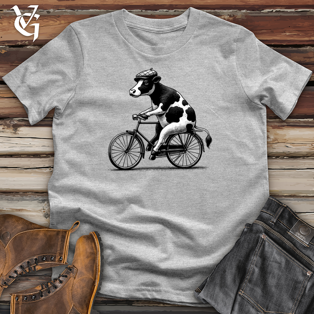 Viking Goods Cow Riding a Bike Softstyle Tee Sport Grey / L
