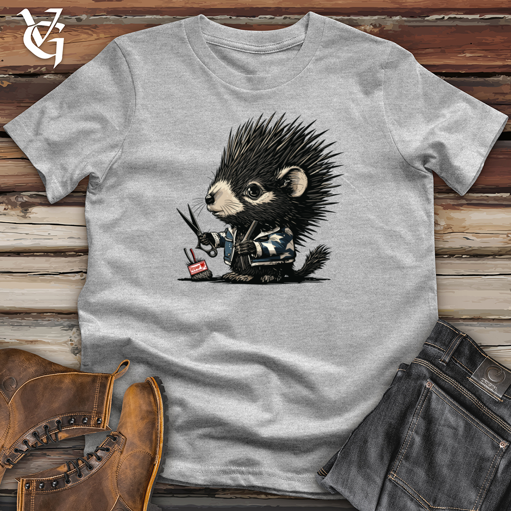 Viking Goods Hedgehog Barber Shop Softstyle Tee Sport Grey / L