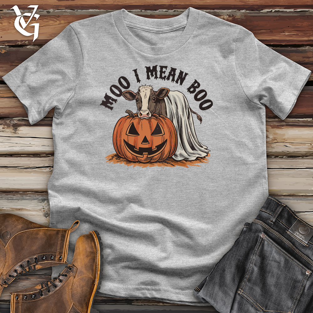 Viking Goods Moo I Mean Boo Ghostly Cow Softstyle Tee Sport Grey / S