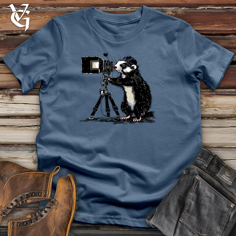 Viking Goods Action Ferret Director Cotton Tee Steel Blue / L