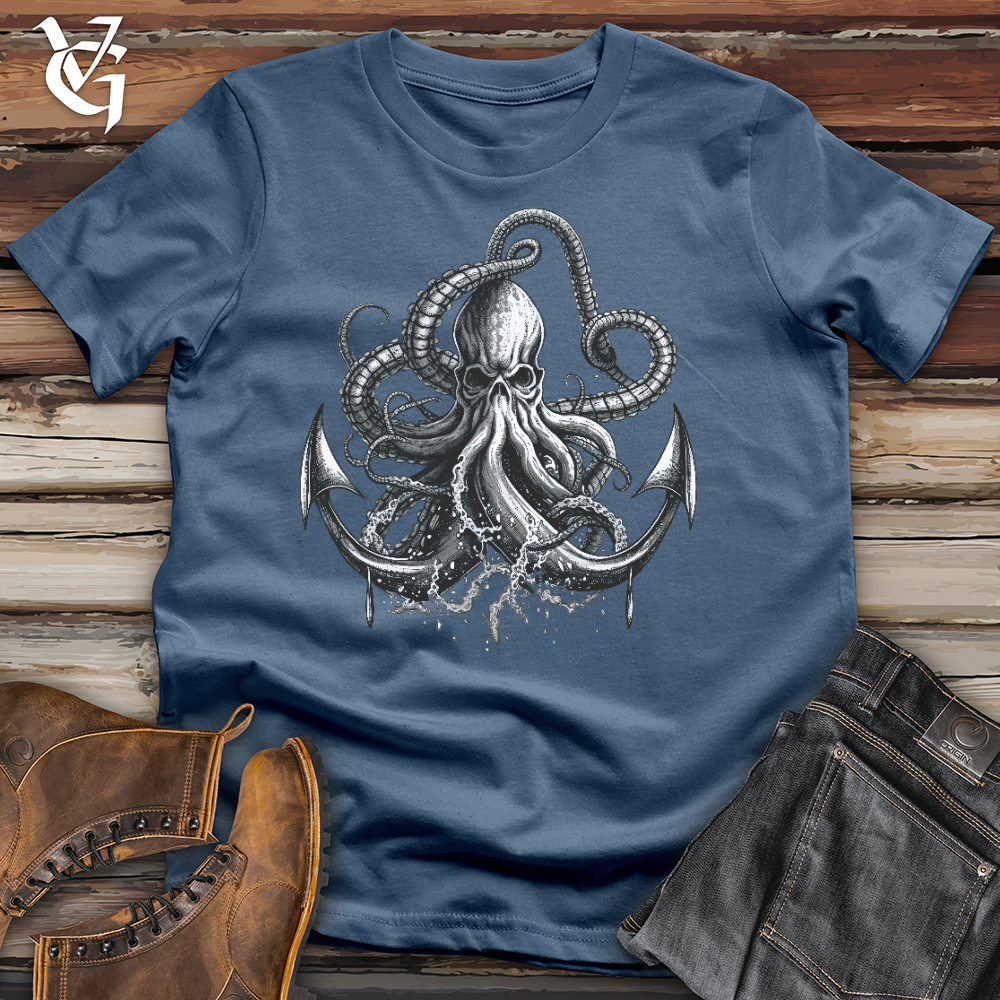 Viking Goods Anchored Octopus Cotton Tee Steel Blue / L