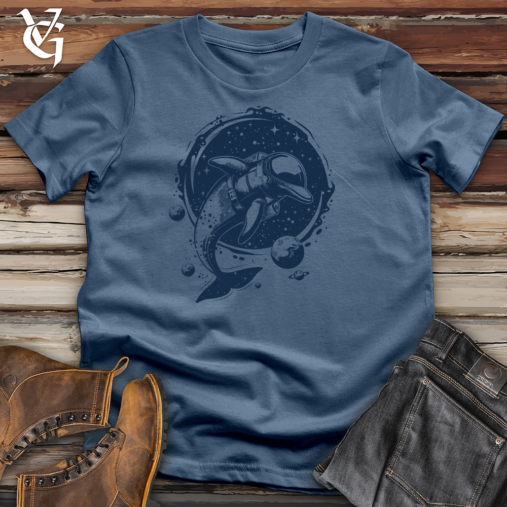 Viking Goods Astronaut Dolphin Odyssey Cotton Tee Steel Blue / L