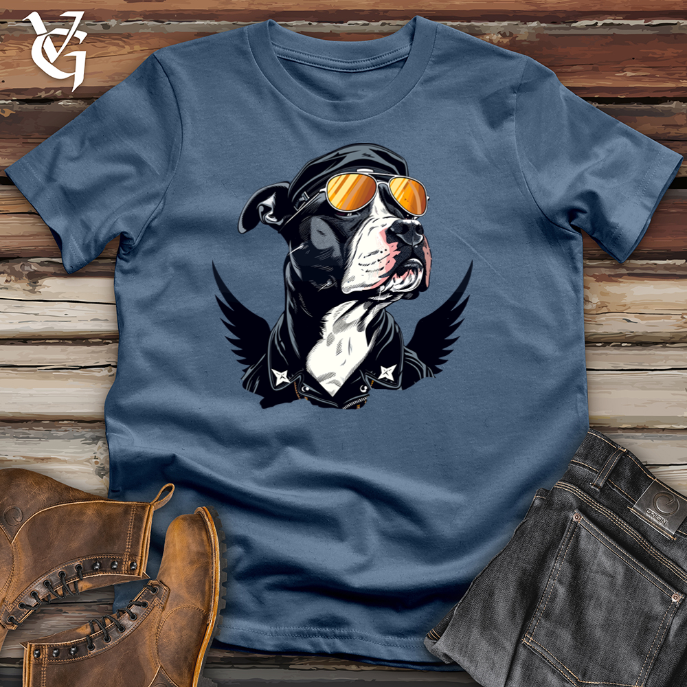 Viking Goods Aviator Amstaff Attitude Cotton Tee Steel Blue / L
