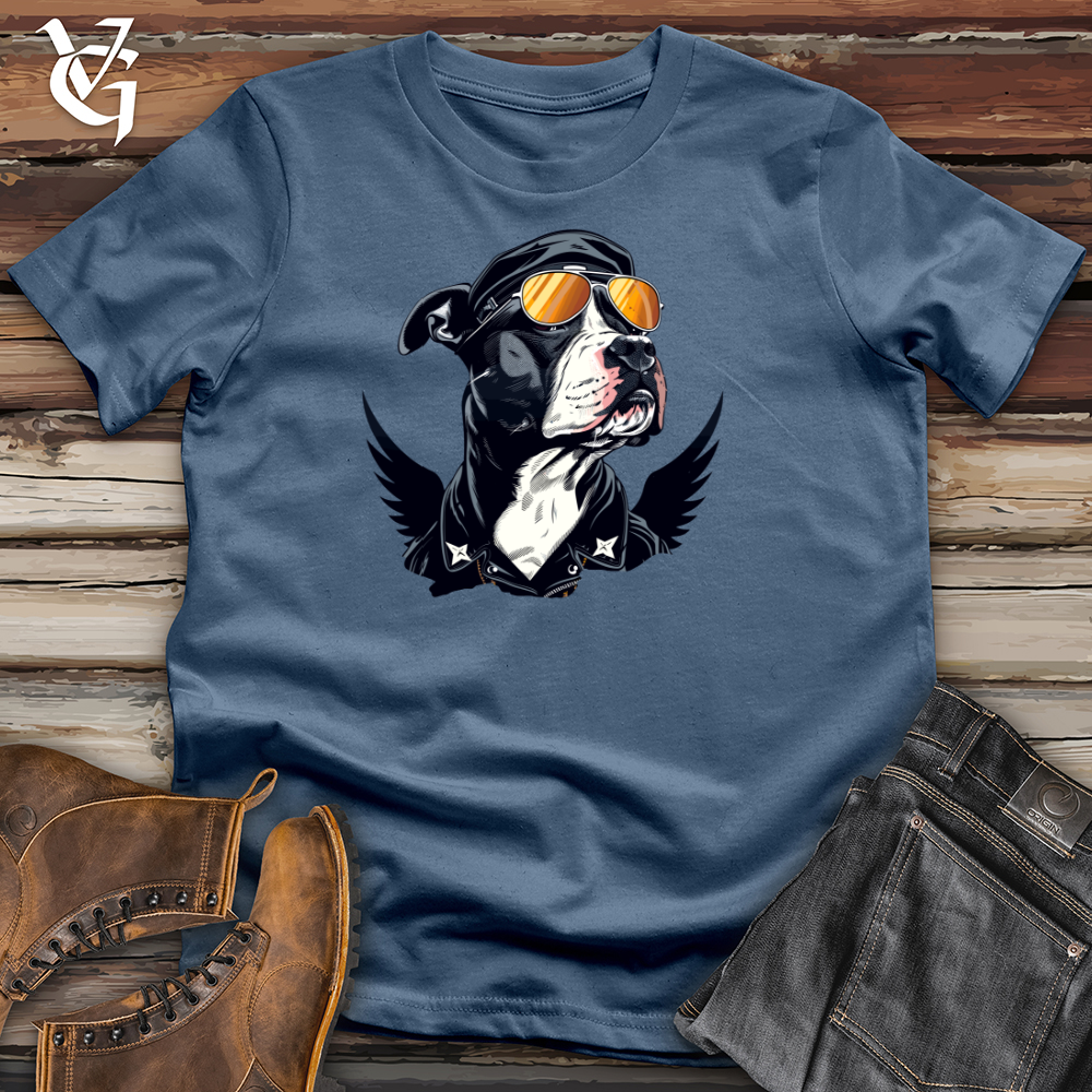 Viking Goods Aviator Amstaff Attitude Cotton Tee Steel Blue / L