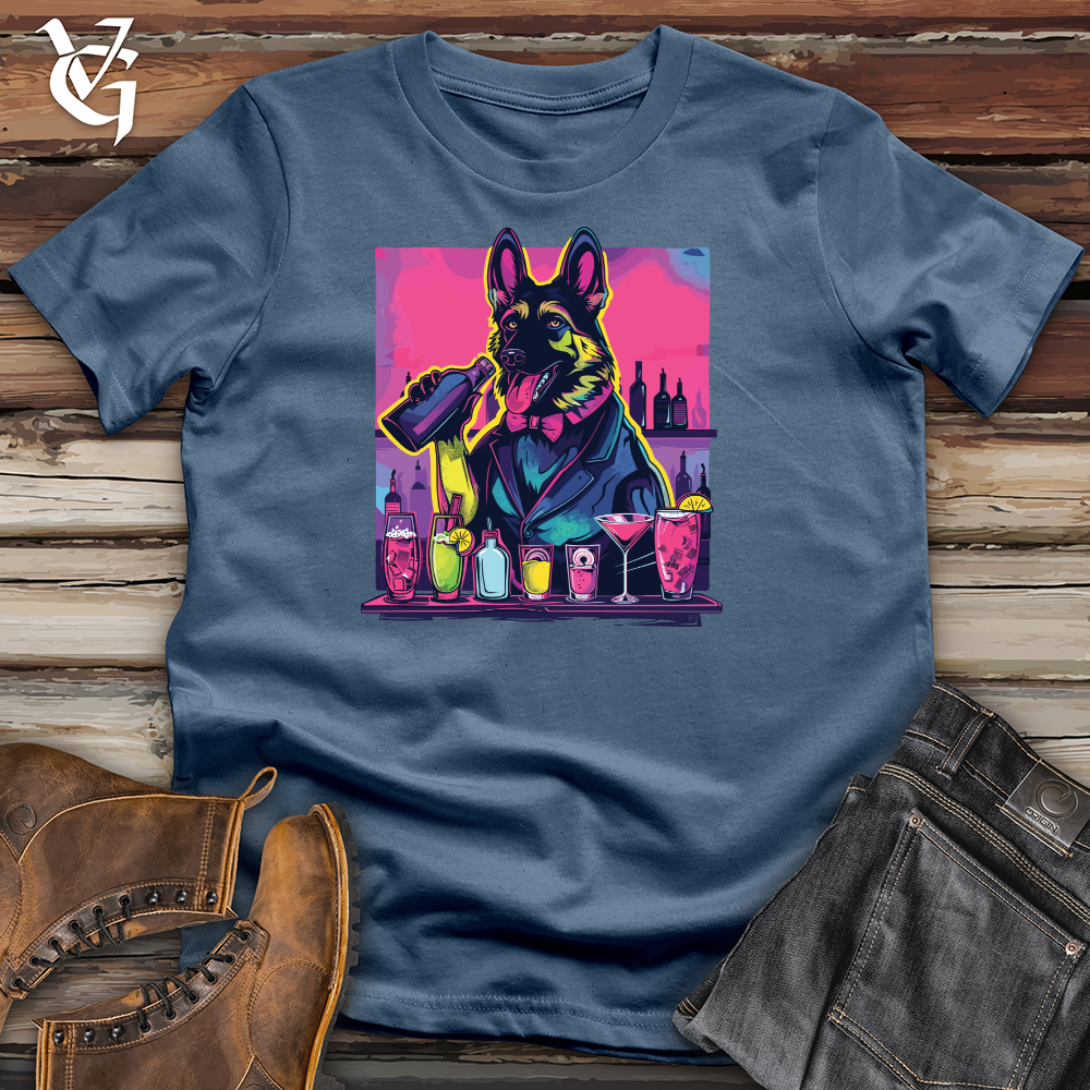 Viking Goods Bartending Shepherd Smirk Cotton Tee Steel Blue / L