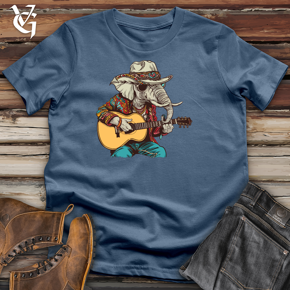 Viking Goods Bohemian Elephant Serenade Cotton Tee Steel Blue / L