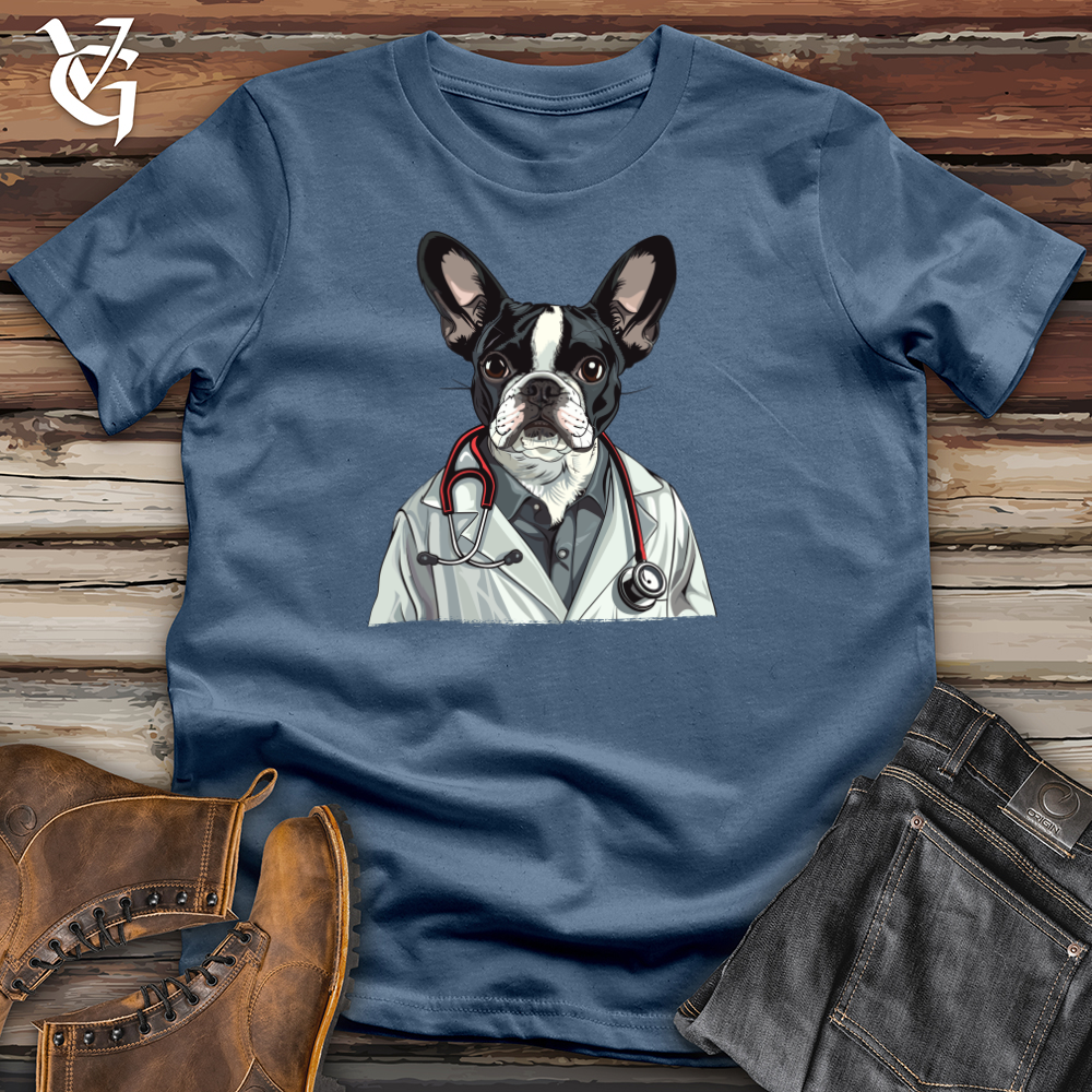 Viking Goods Boston Doc Pup Cotton Tee Steel Blue / L