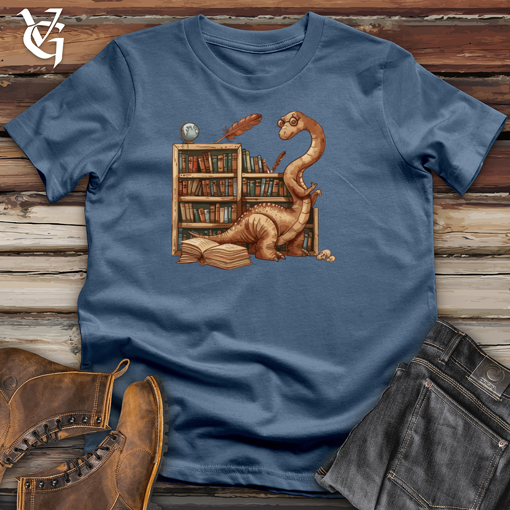 Viking Goods Brontosaurus Librarian Chronicles Cotton Tee Steel Blue / L