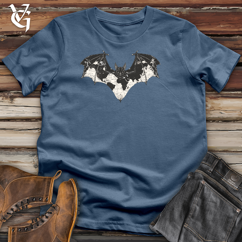 Viking Goods Cartographic Bat Explorer Cotton Tee Steel Blue / L