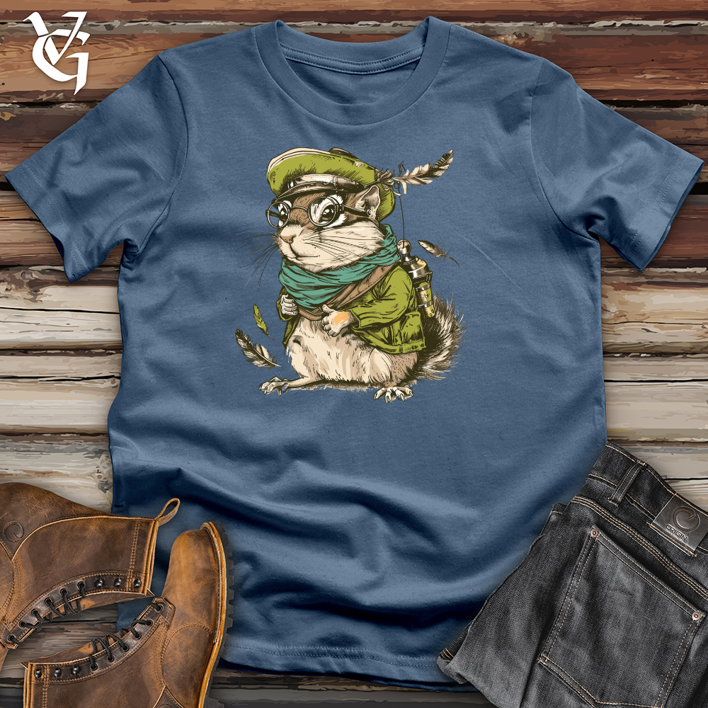 Viking Goods Chipmunk Explorer Emblem Cotton Tee Steel Blue / L