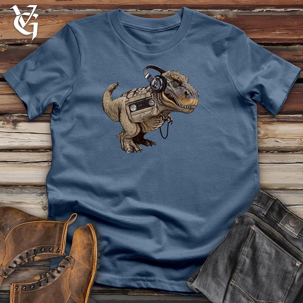 Viking Goods Dinosaur Cassete Player Cotton Tee Steel Blue / L
