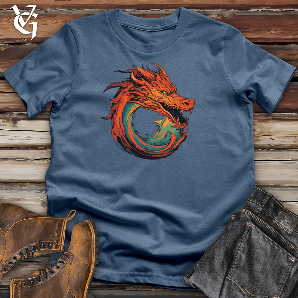 Viking Goods Dragon Whirlwind Fury Cotton Tee Steel Blue / L