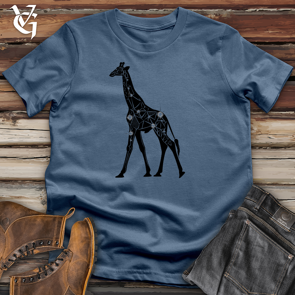 Viking Goods Giraffe Glamour Strut Cotton Tee Steel Blue / L