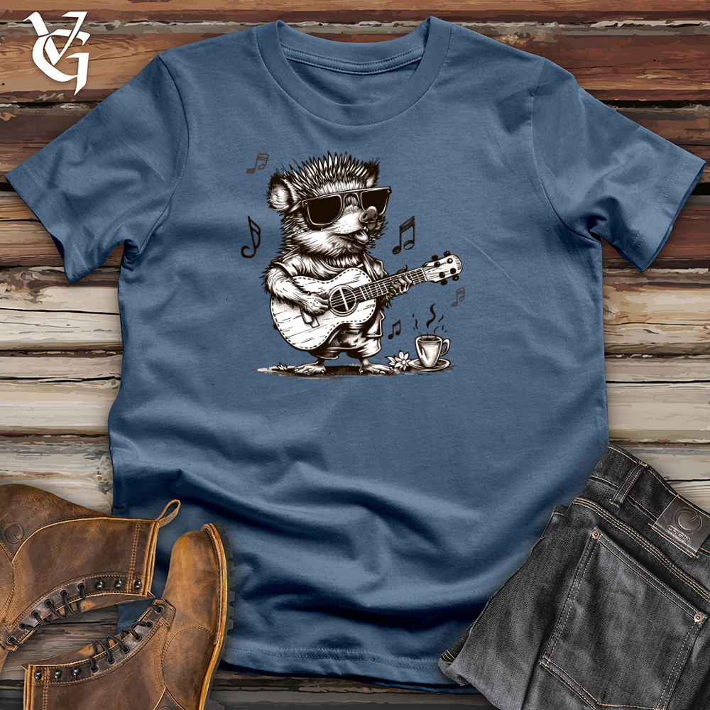 Viking Goods Hedgehog Ukulele Serenade Cotton Tee Steel Blue / L
