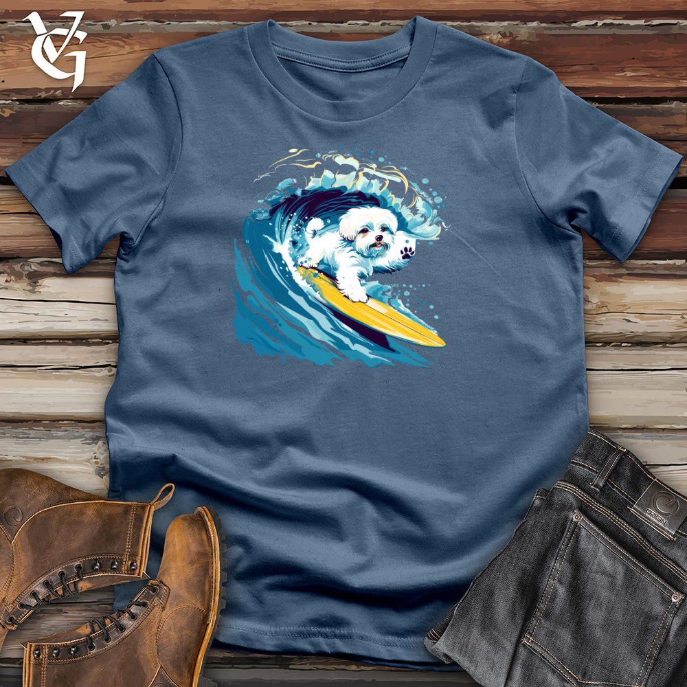 Viking Goods Maltese Surfer Splash Cotton Tee Steel Blue / L