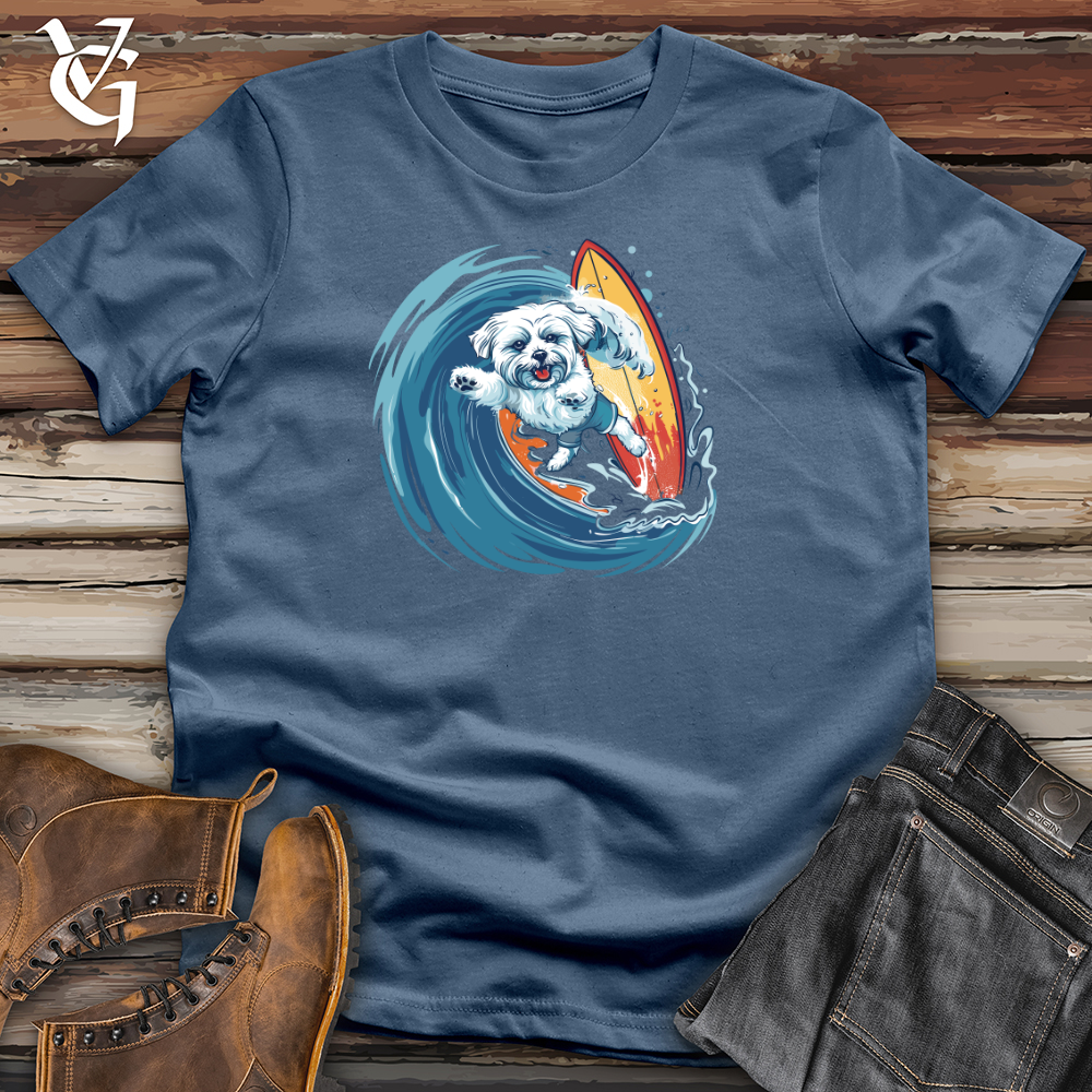 Viking Goods Maltese Surfer Wave Cotton Tee Steel Blue / L