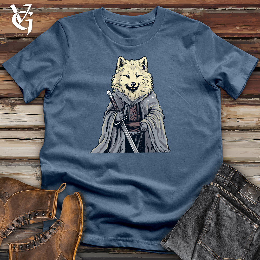 Viking Goods Mighty Wolf Warrior Cotton Tee Steel Blue / L