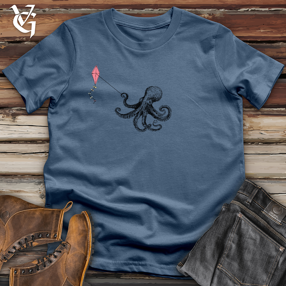 Viking Goods Octopus Flying Kyte Cotton Tee Steel Blue / L
