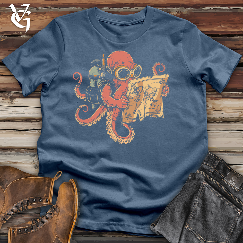 Viking Goods Octopus Quest Chronicles Cotton Tee Steel Blue / L
