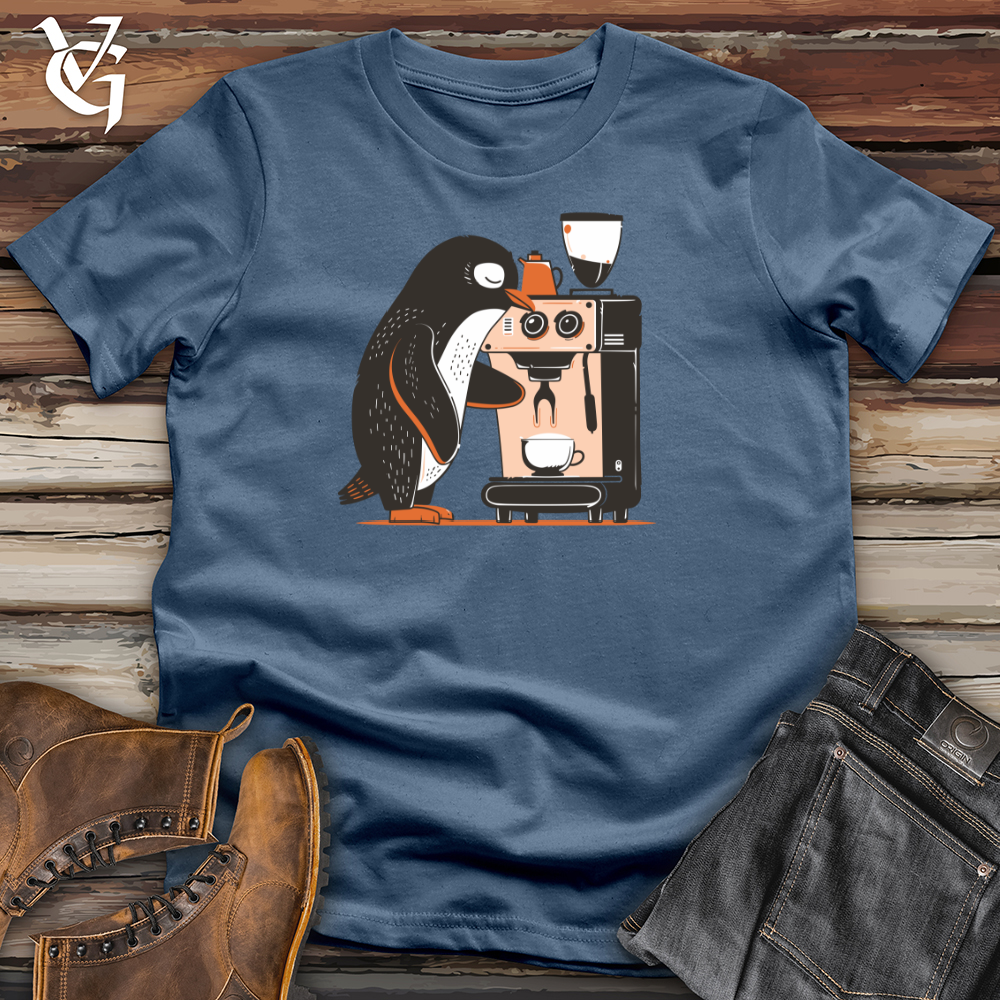 Viking Goods Penguin Barista Brew Cotton Tee Military Green / L