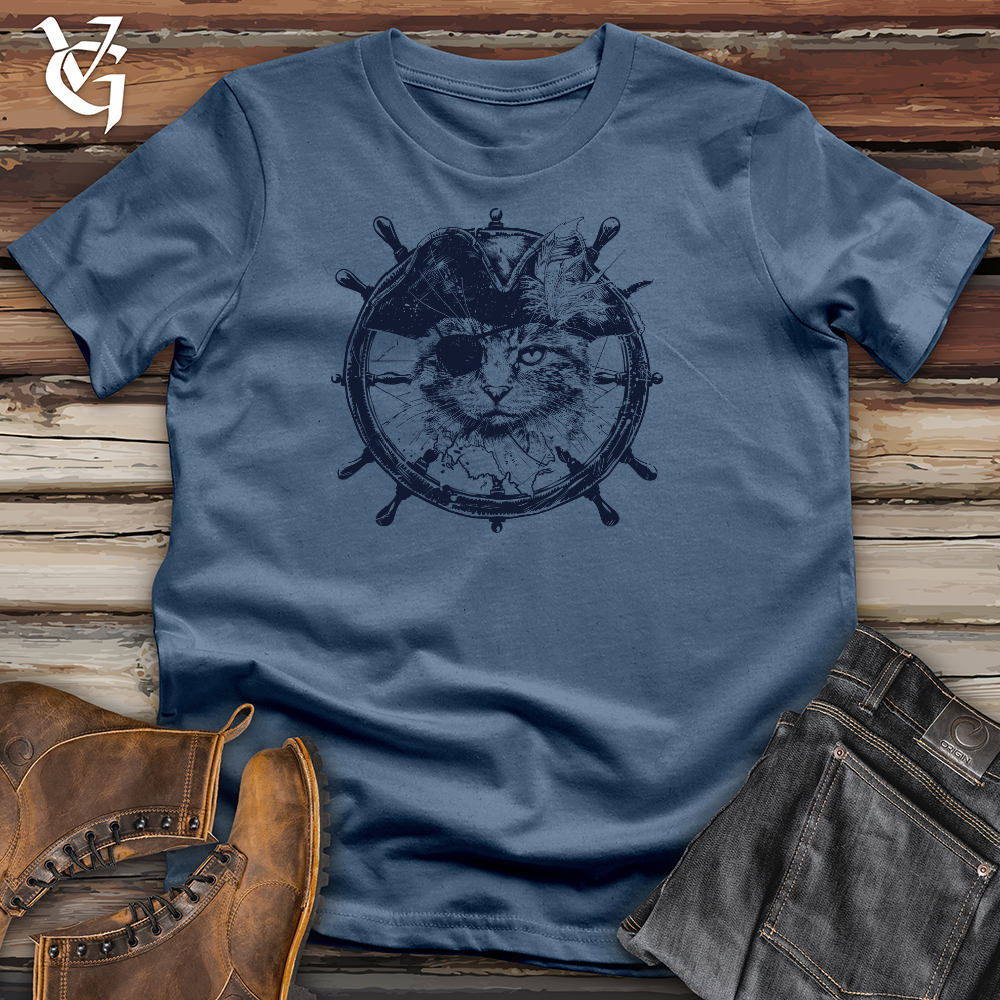 Viking Goods Pirate Paws Captain Cotton Tee Steel Blue / L