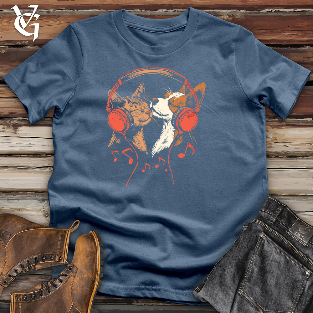 Viking Goods Purrfect Harmony Whiskers Cotton Tee Steel Blue / L