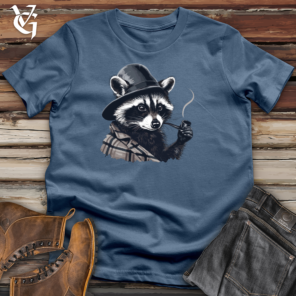 Viking Goods Raccoon Pipe Cotton Tee Steel Blue / L