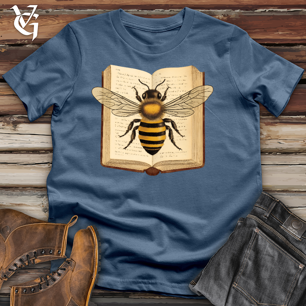 Viking Goods Rather Bee Reading Cotton Tee Steel Blue / L