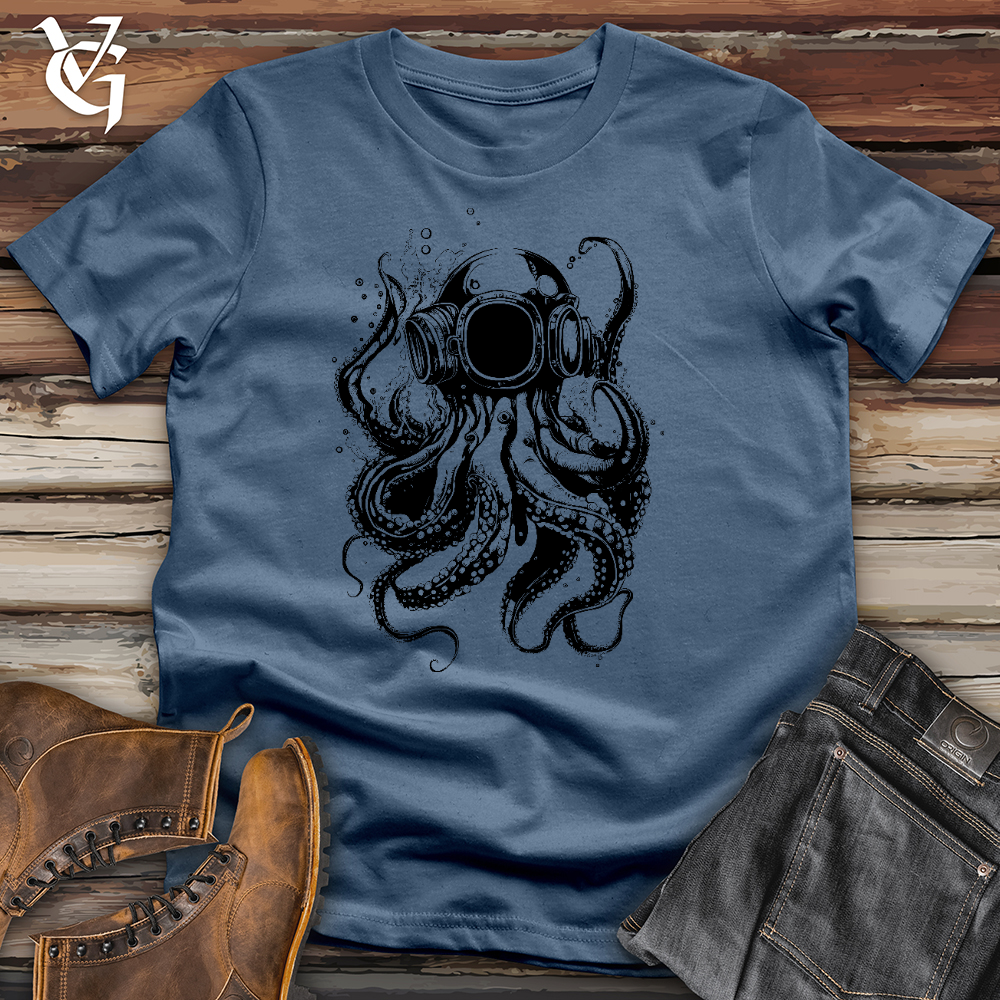 Viking Goods Scuba Octopus Cotton Tee Steel Blue / L