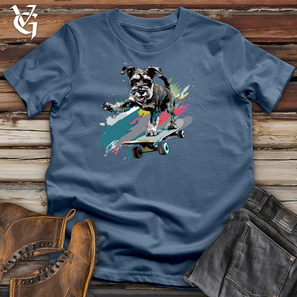 Viking Goods Skateboarding Schnauzer Splash Cotton Tee Steel Blue / L