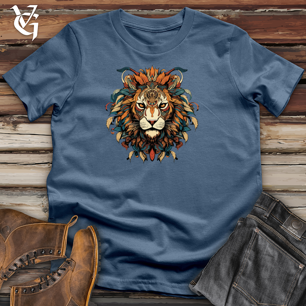 Viking Goods Tribal Lion Majesty Cotton Tee Steel Blue / L
