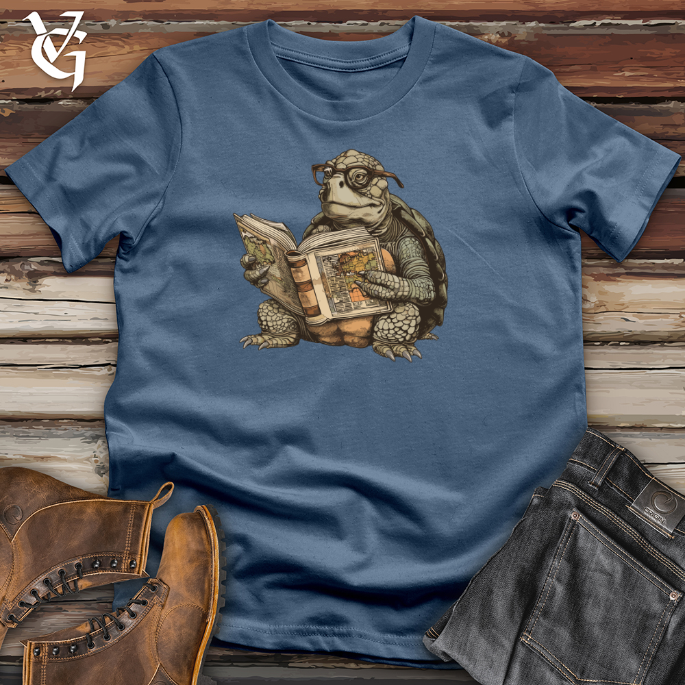 Viking Goods Turtle Historian Chronicles Cotton Tee Steel Blue / L