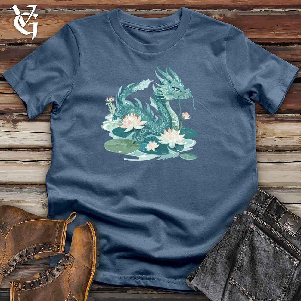 Viking Goods Water Dragon Serenity Cotton Tee Steel Blue / L