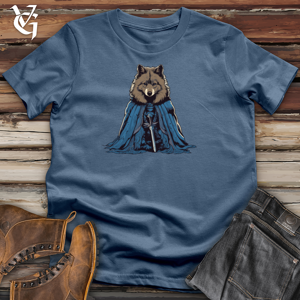 Viking Goods Wolf Knight Majesty Cotton Tee Steel Blue / L