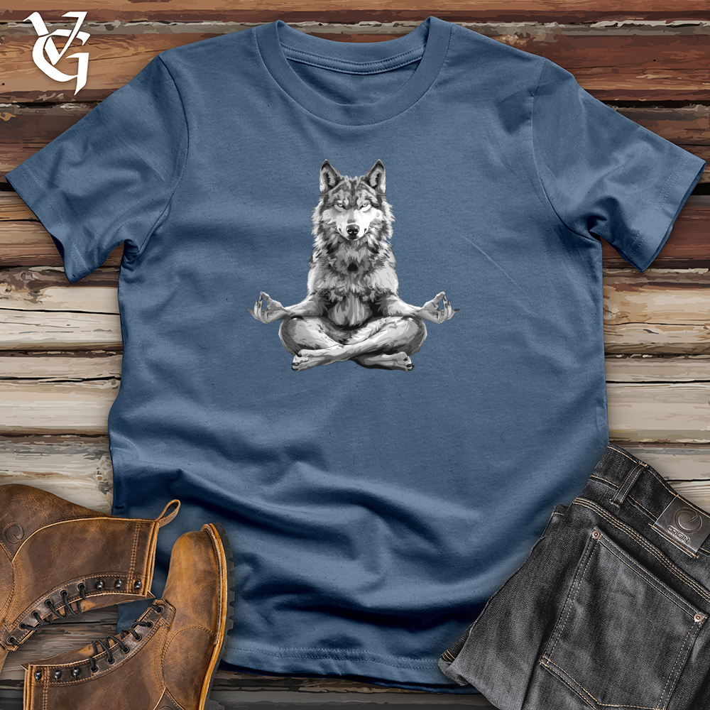 Viking Goods Zen Wolf Calm Cotton Tee Steel Blue / L