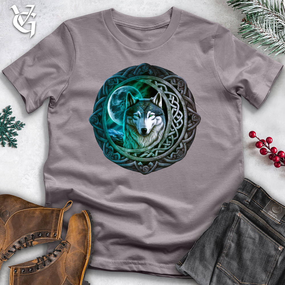 Viking Goods Celtic Moon Wolf Cotton Tee Storm / L