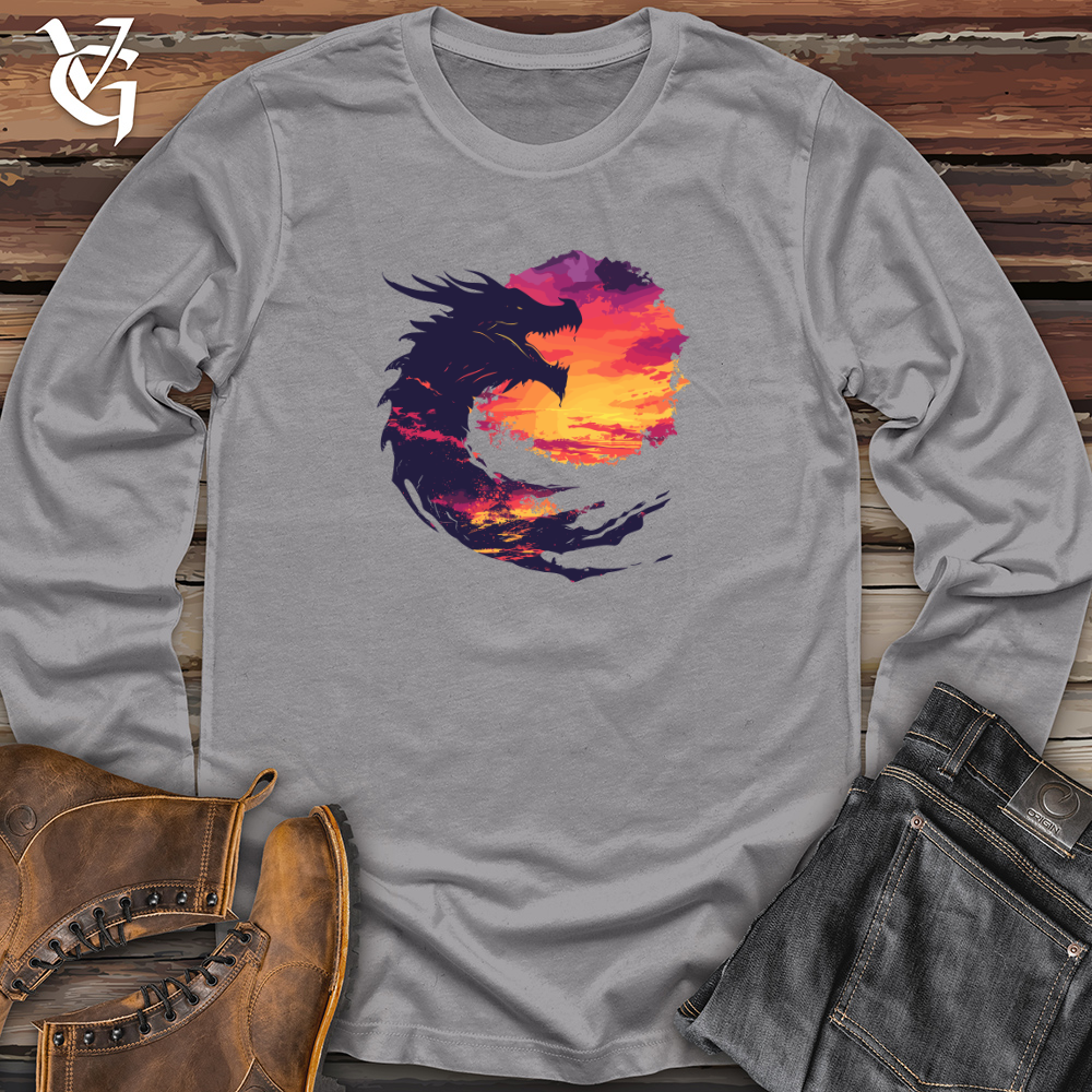 Viking Goods Dragon Sunset Roar Long Sleeve Ash / L