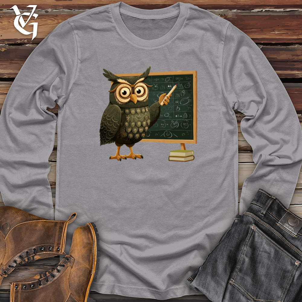 Viking Goods Owl Professor Lecture Long Sleeve Storm / L