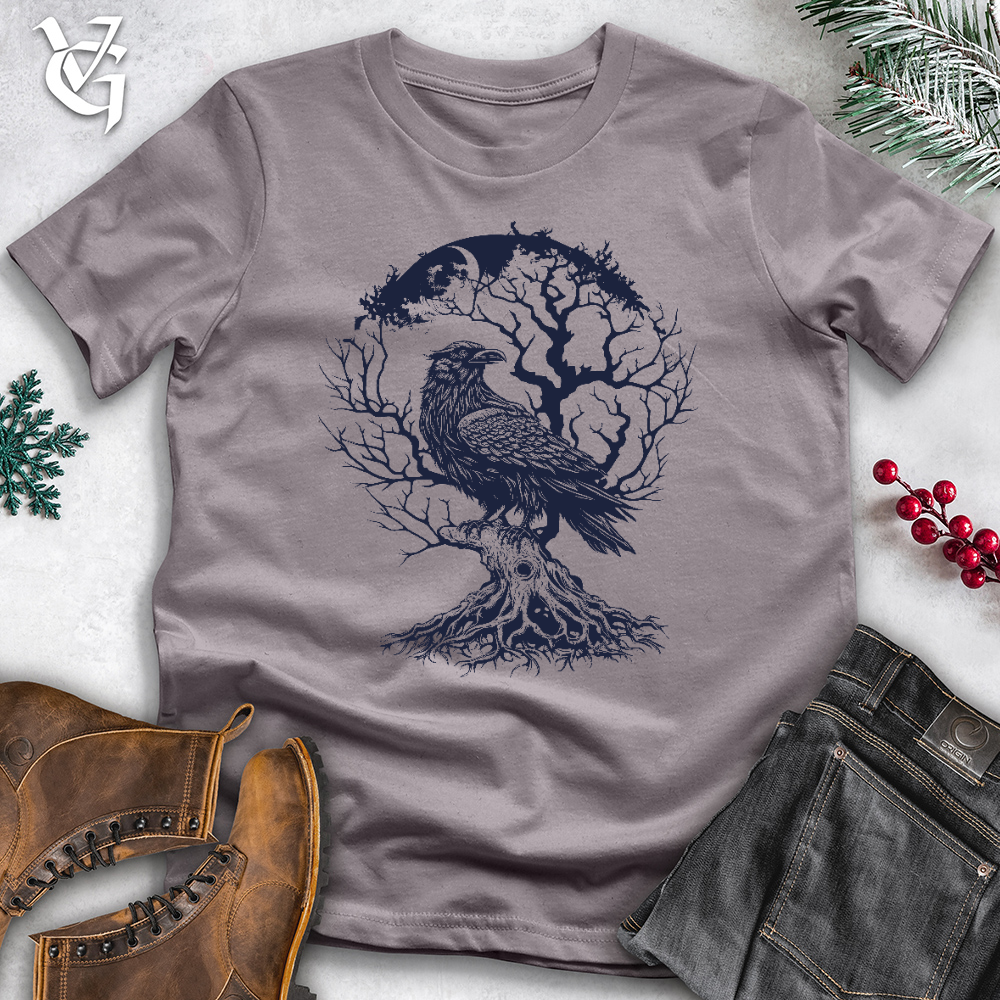 Viking Goods Raven and Old Tree Tattoo Cotton Tee Storm / L