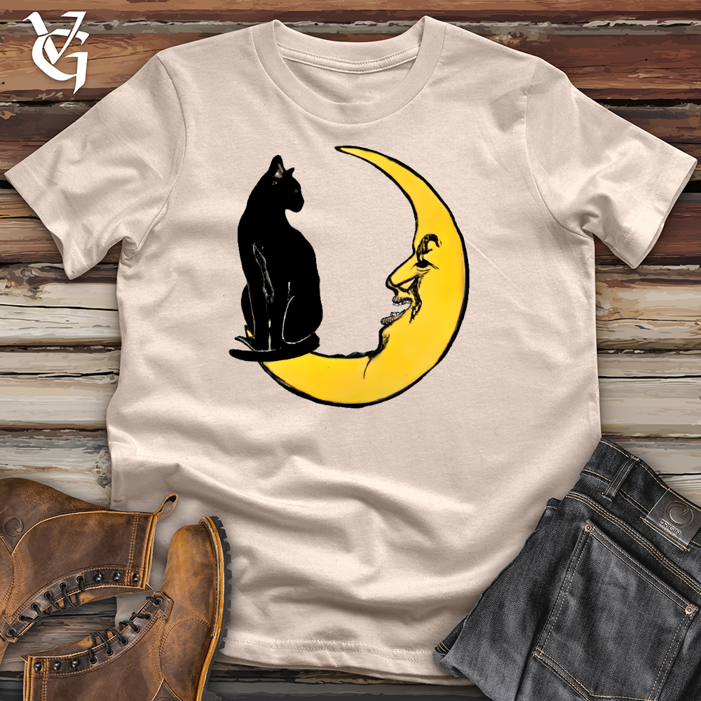 Viking Goods Cat On The Moon Cotton Tee Tan / L