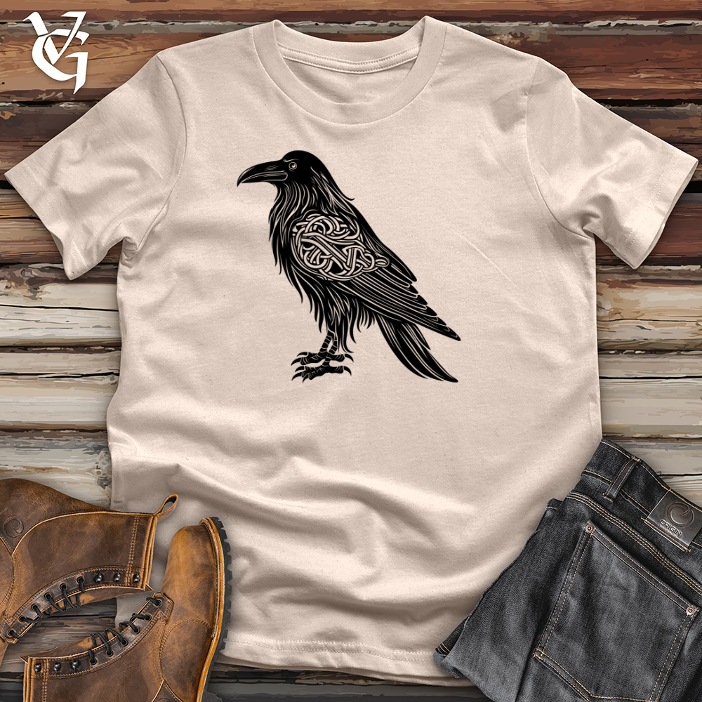 Viking Goods Celtic Raven Silhouette Cotton Tee Tan / L