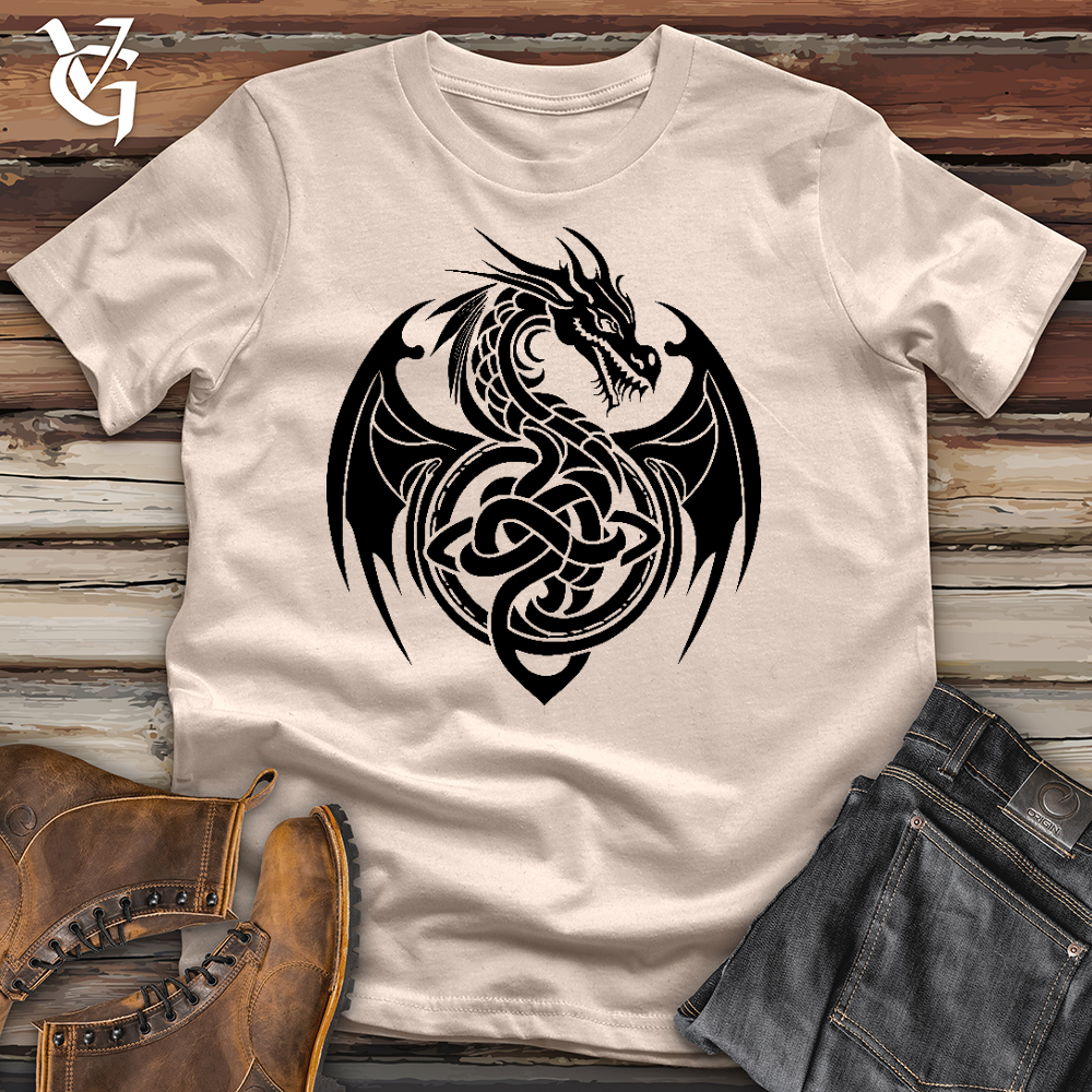 Viking Goods Celtic Rust Dragon Cotton Tee Tan / L