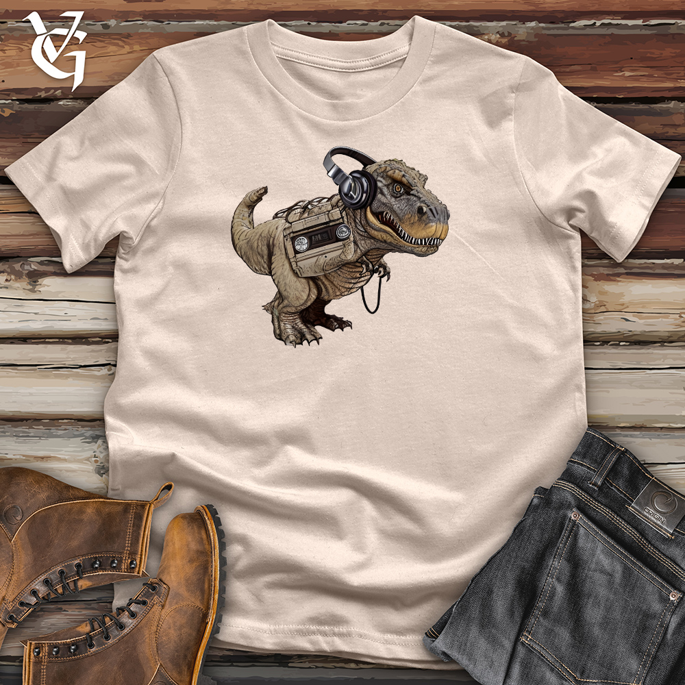 Viking Goods Dinosaur Cassete Player Cotton Tee Tan / L